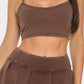 Inside Tank Top Jacket And Skort 3 Pieces Set
