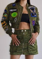 Coexist Multi Patches MA-1 Jacket for Women front view