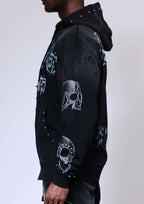 wake up and be fierce applique full zip hoodie urban fashion