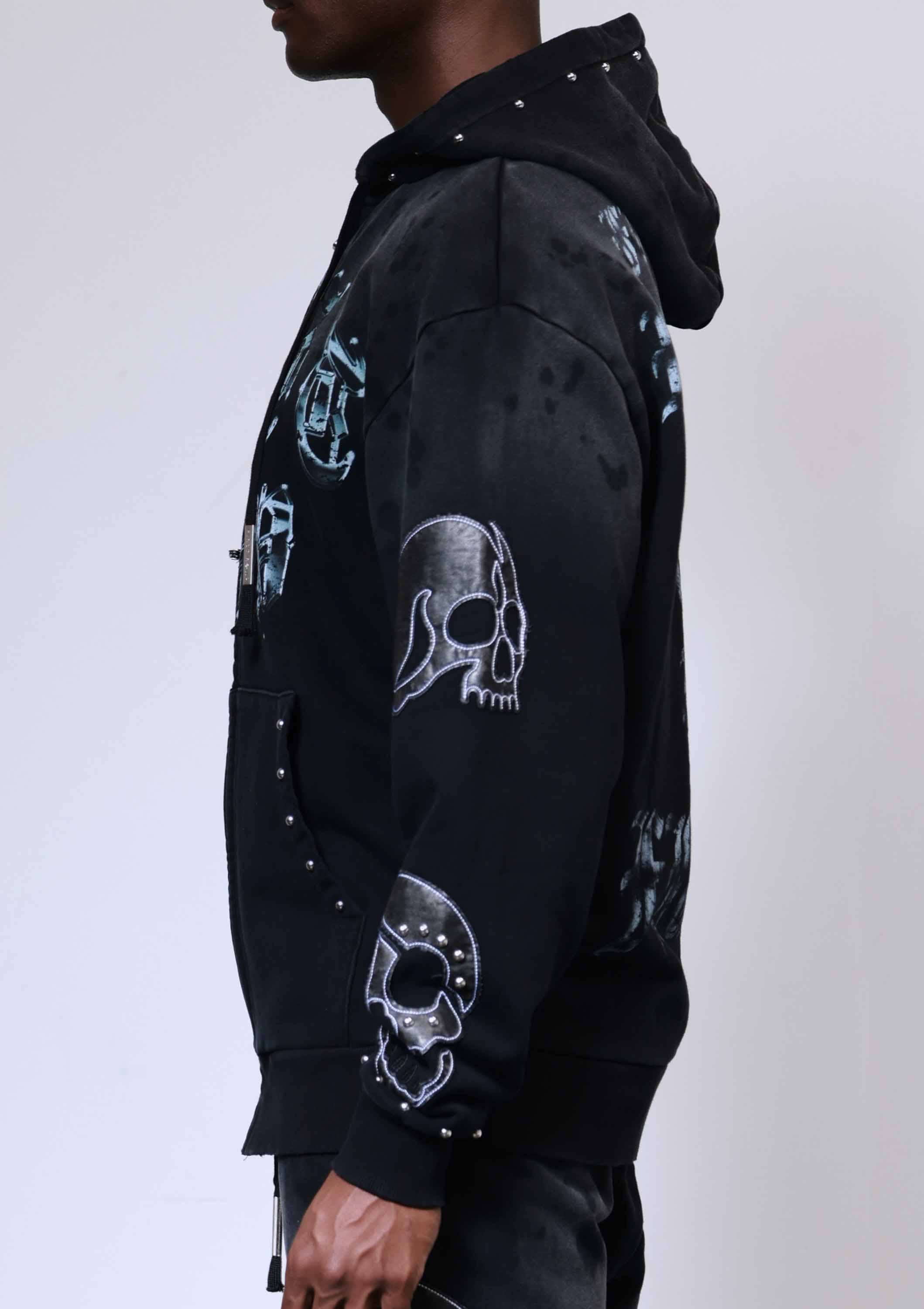 wake up and be fierce applique full zip hoodie urban fashion