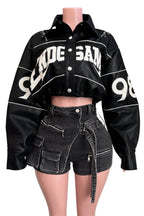 end game leather varsity stylish women outerwear