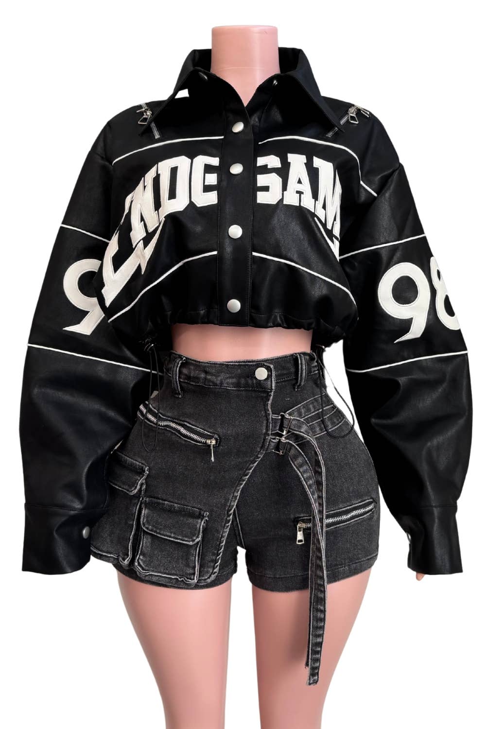 end game leather varsity stylish women outerwear
