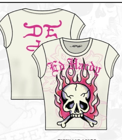 PINK FLAME SKULL RHINESTONE CAP SLEEVE TEE