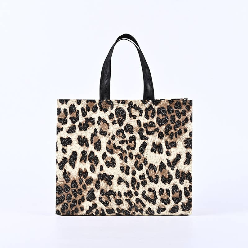50pcs, 4 Sizes Leopard Animal Print Non-woven Gift Bag