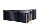 W070-30 Semi Curved Wooden Hangers, 17.5" -Black/Gold Hook