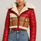 Aviator Luxe Colorblock Shearling Jacket