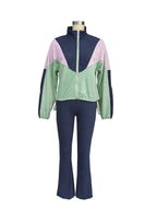 Striped sweatshirt set leggings tracksuit