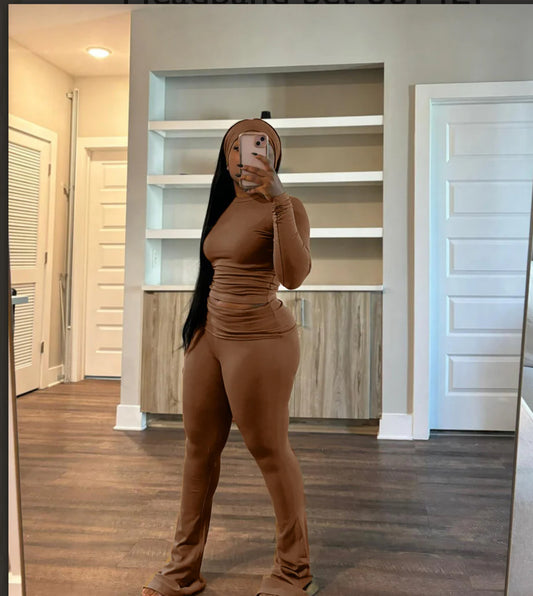 Ribbed Flared Legging Set