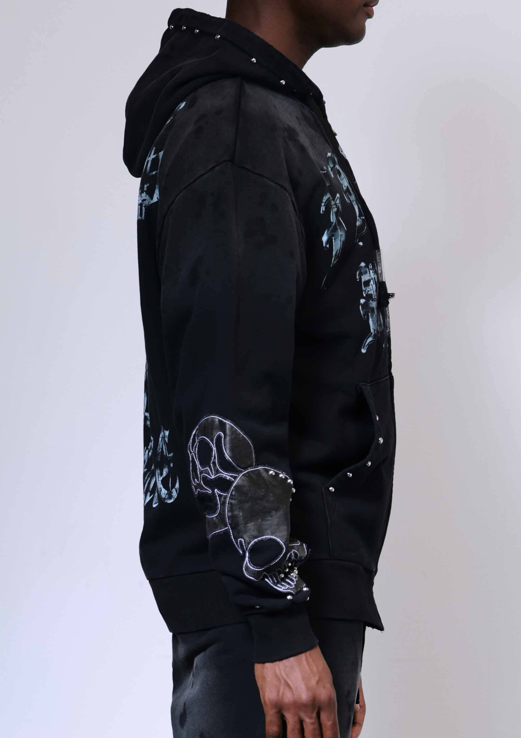 wake up and be fierce applique full zip hoodie street style outfit