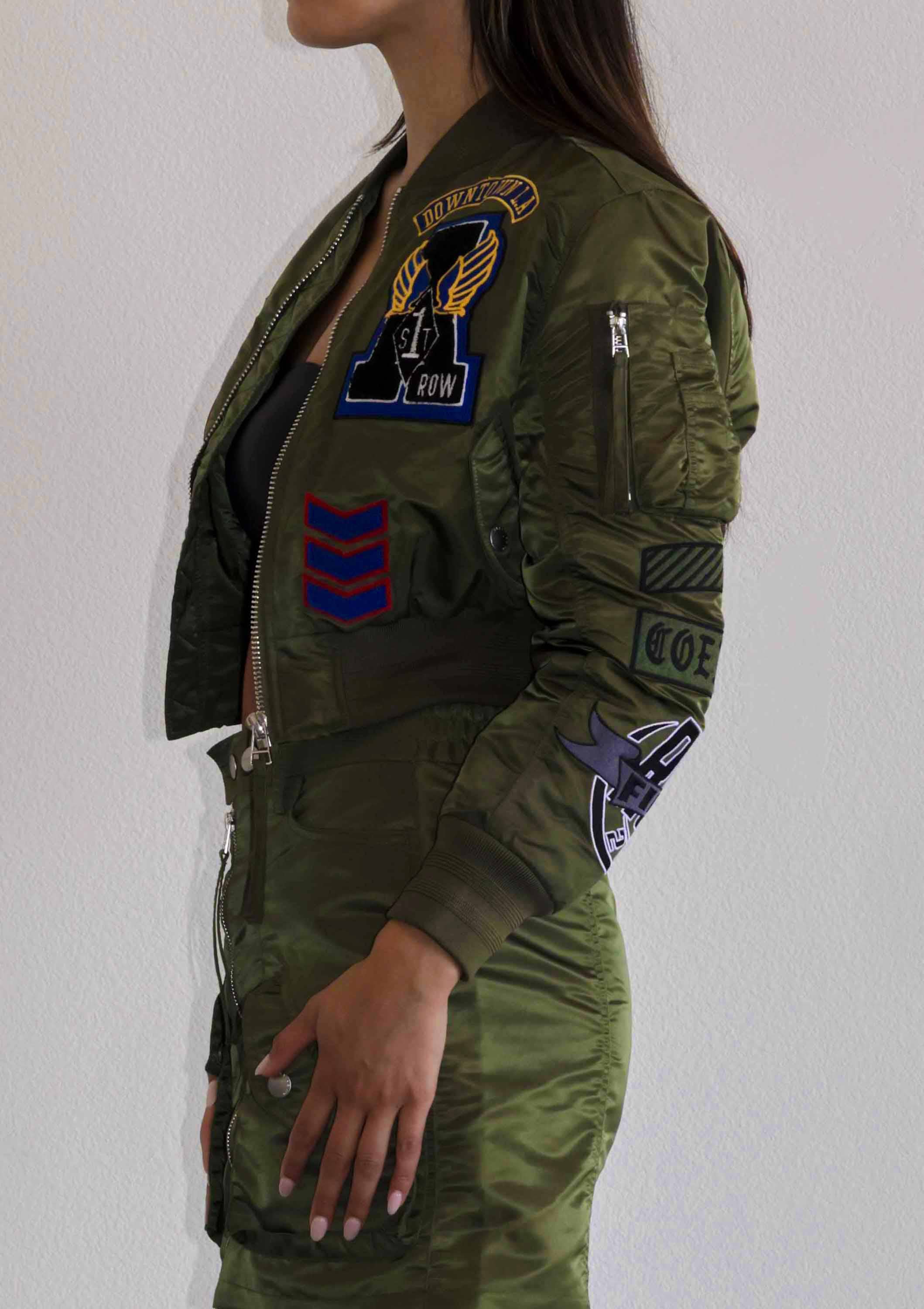 Coexist Multi Patches MA-1 Jacket for Women military style