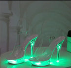 LED Light Up Platform Stiletto transparent heel design