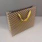 20pcs, 3 size Checkered kraft brown paper gift bag w/ tissue