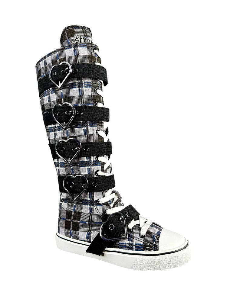 rawr xd hearts black plaid y2k shoes