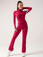 Stripe Zip Up Set women outfit