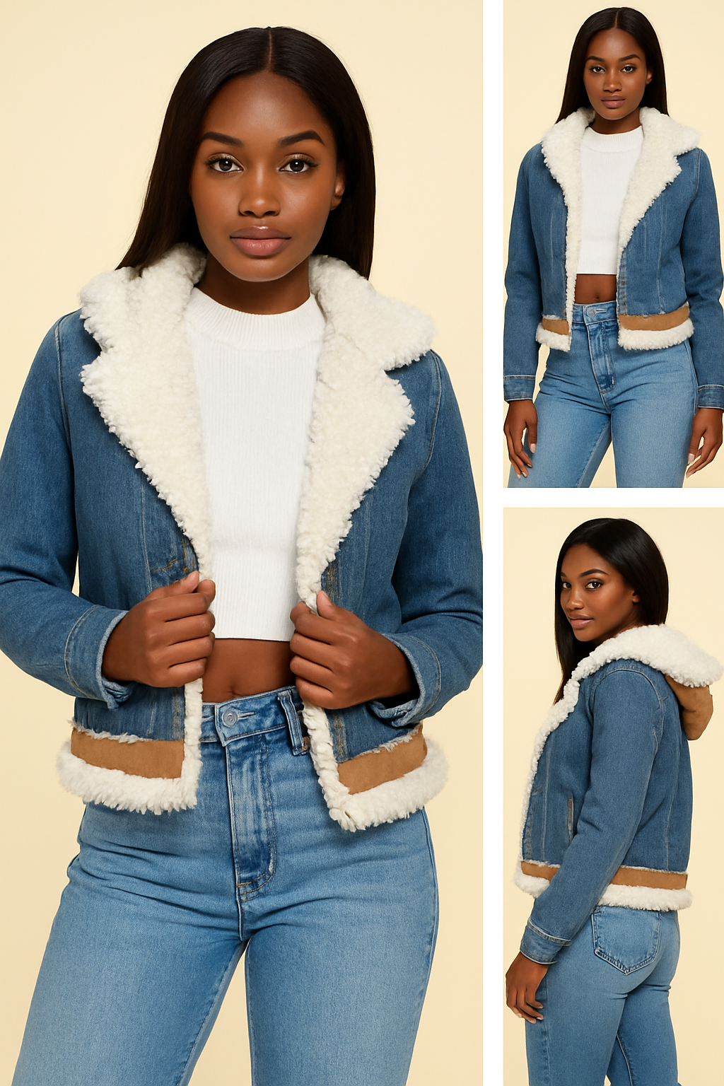 Cozy Denim Sherpa Jacket