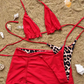 Leopard print reversible set