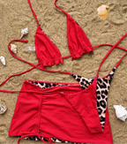 Leopard print reversible set