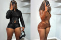 diva leather shorts set women outfit