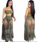 Tubed top skirt set