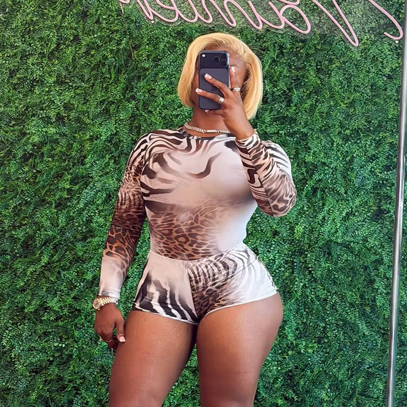 In the jungle mesh shorts set