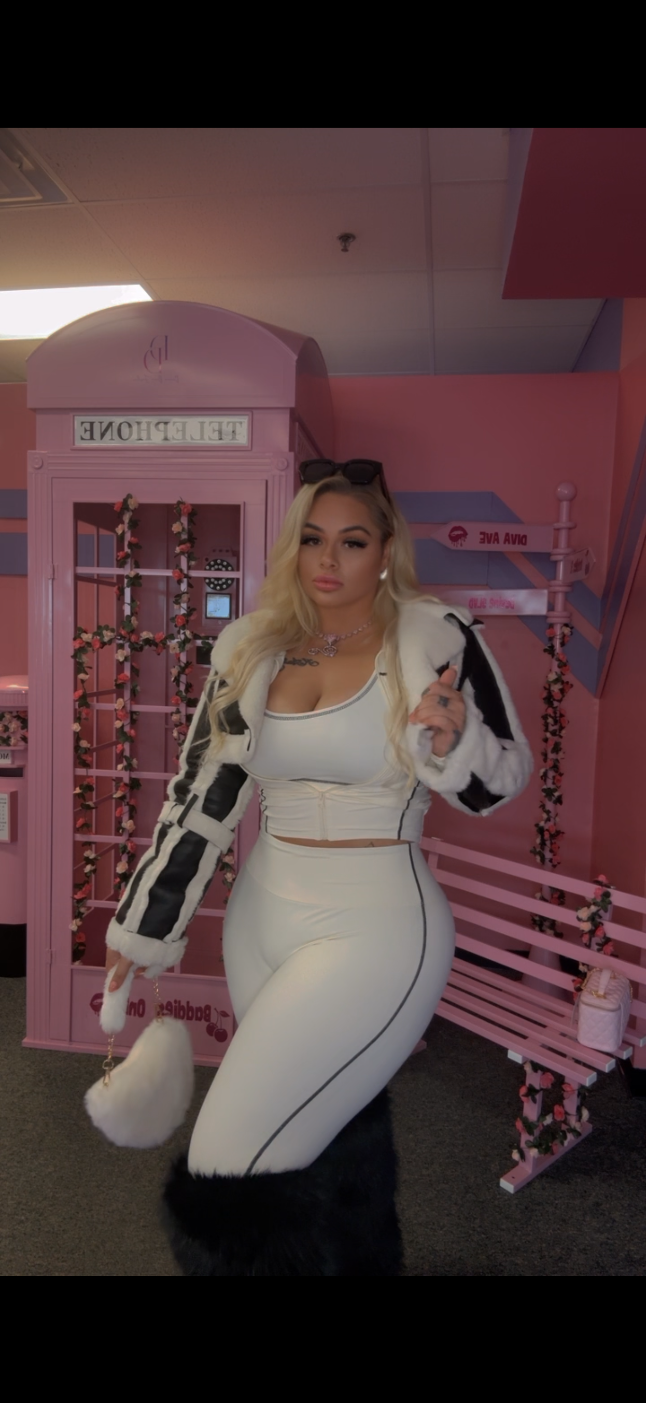 Cropped Faux Shearling Aviator Jacket