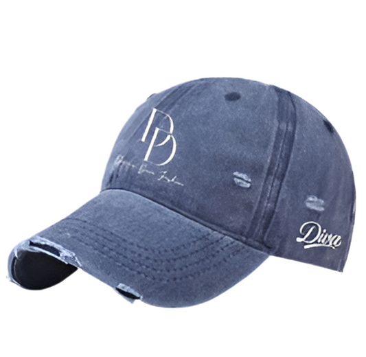 Distressed Denim Diva Cap"