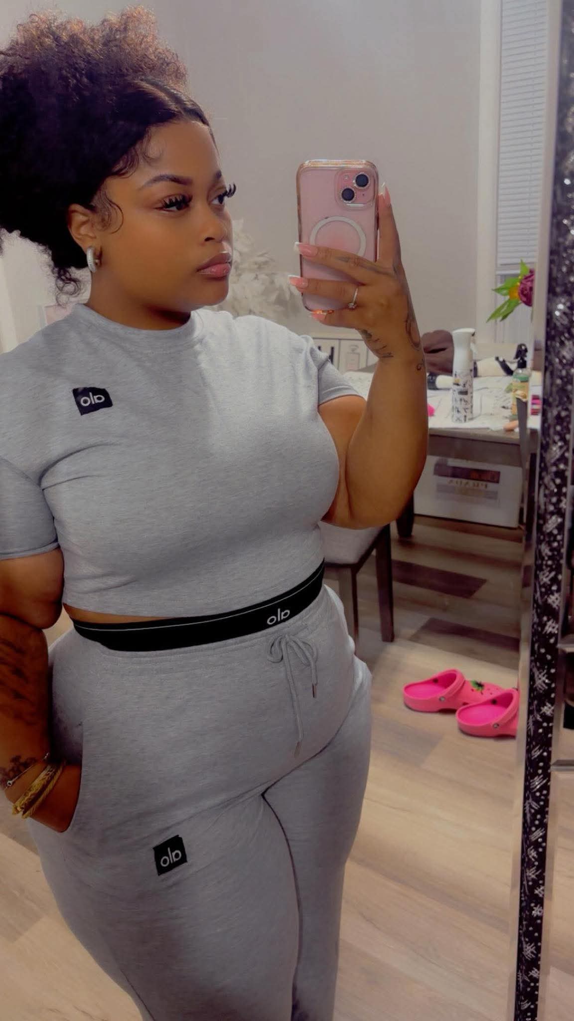 Cropped alo inspired set