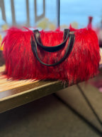 Black Faux Fur Handbag winter fashion bag