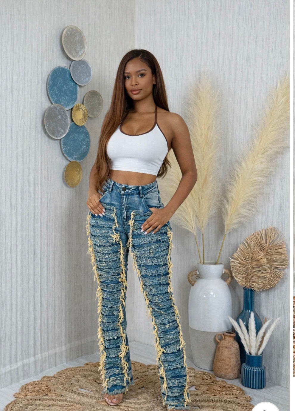 Blue Vintage Jeans for Women front view