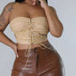 LEATHER CORSET TOP