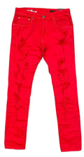 COPPER RIVET RED RIPPED & DISTRESSED JEANS