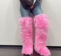 Pink Panther Mega Fur Boots for Women front view