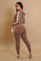 mineral washed jacket and jogger set trendy women set
