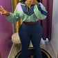 Striped sweatshirt set leggings tracksuit