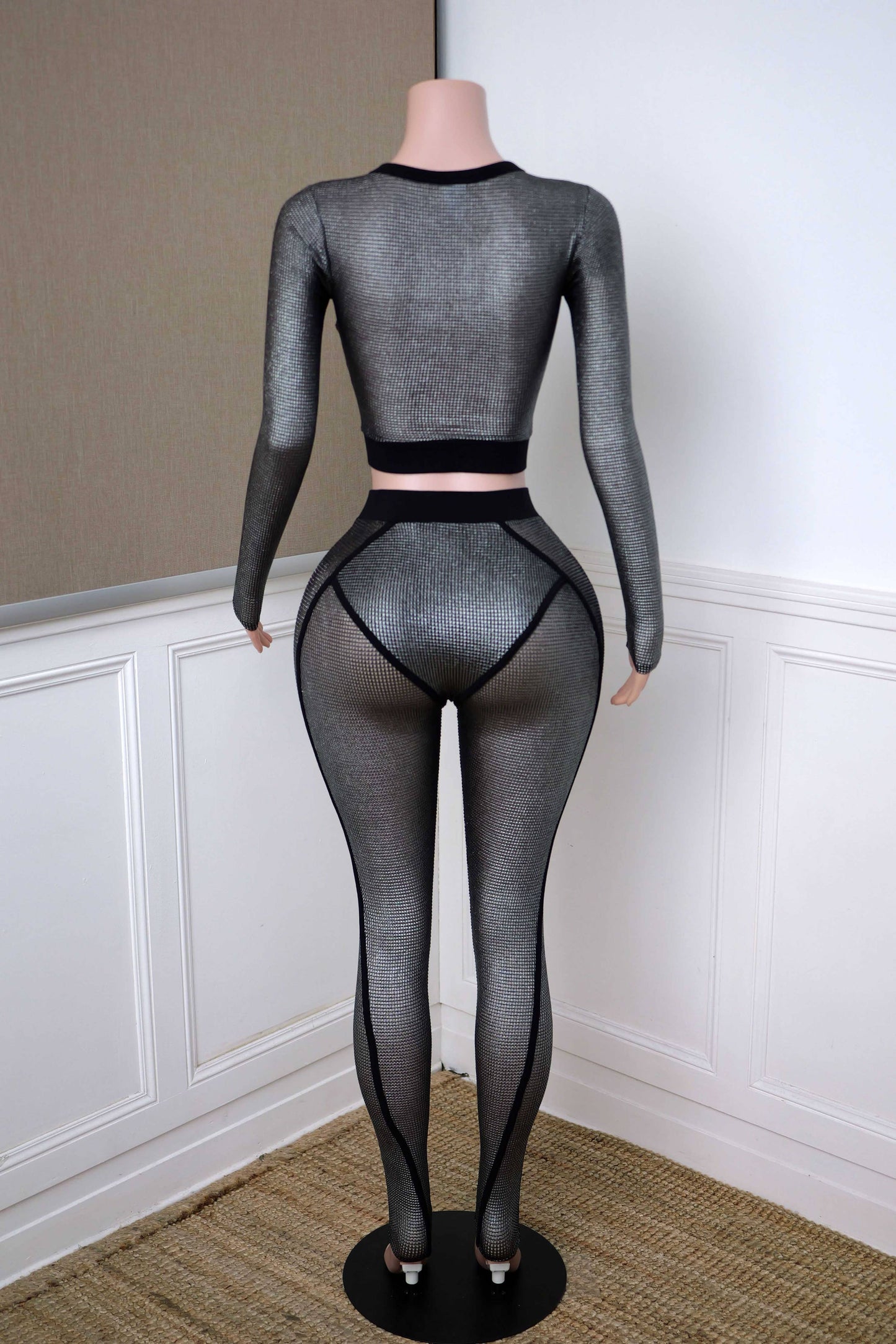 POPCORN MESH LONG SLEEVE TOP & LEGGING SET