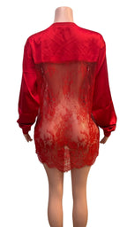 Lace Mesh Patchwork Oversized Jersey Longsleeve Top