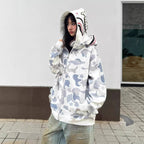 Camo Shark Hoodie for Men and Women camo graphic detail