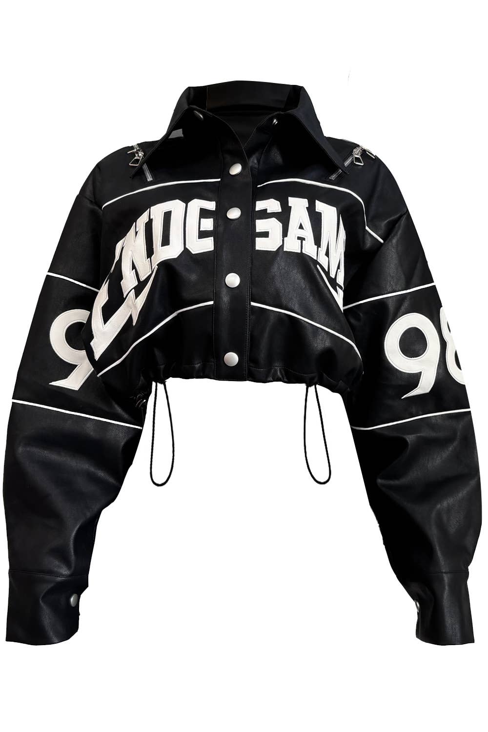 end game leather varsity women jacket