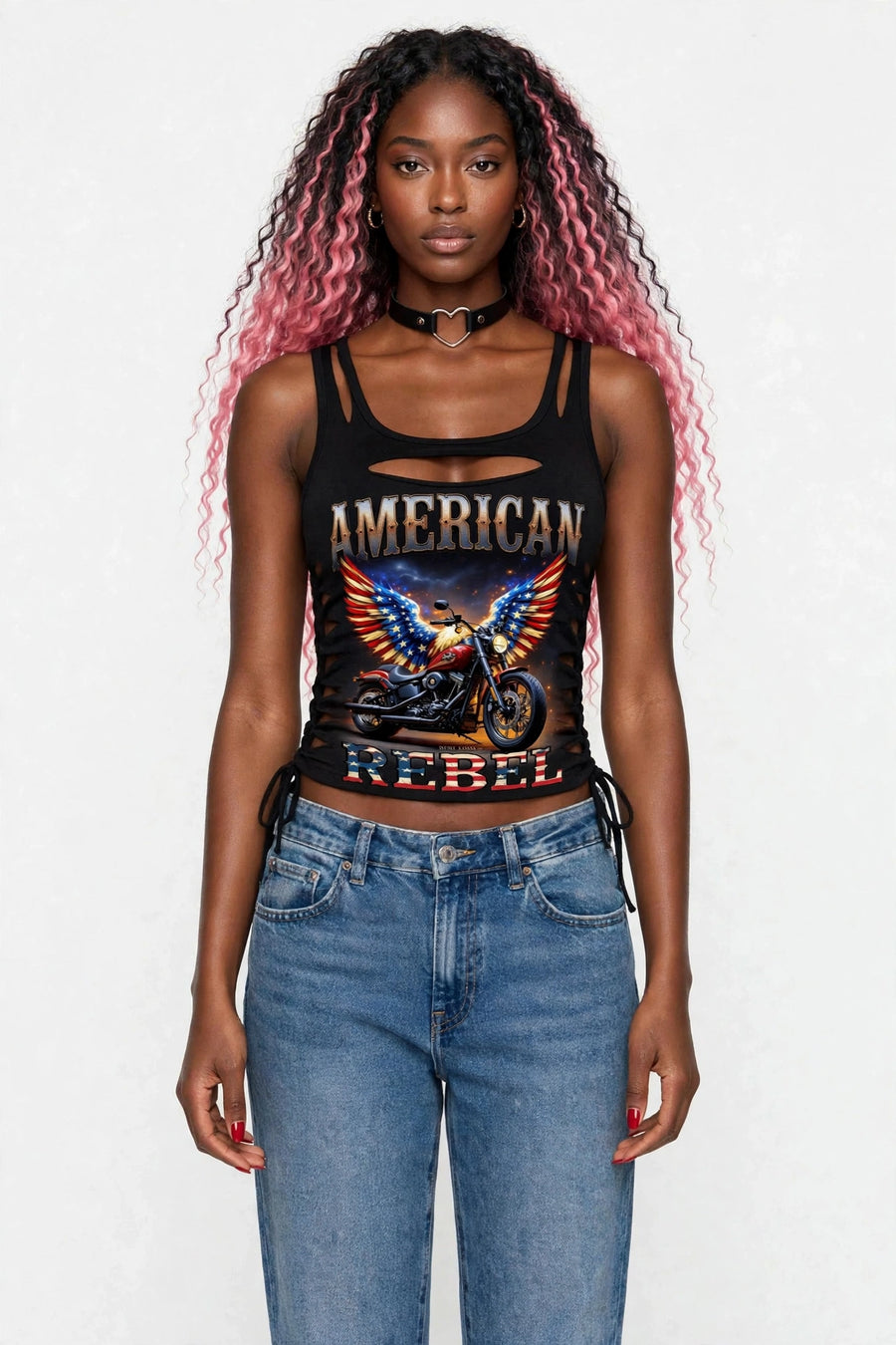 American Rebel Graphic Slashed Tank Top