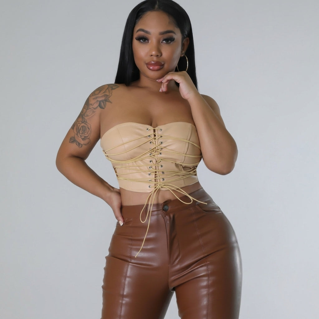 LEATHER CORSET TOP