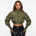 Diva Drip Cropped Puffer Jacket – Trendy Women’s Streetwear Outerwear
