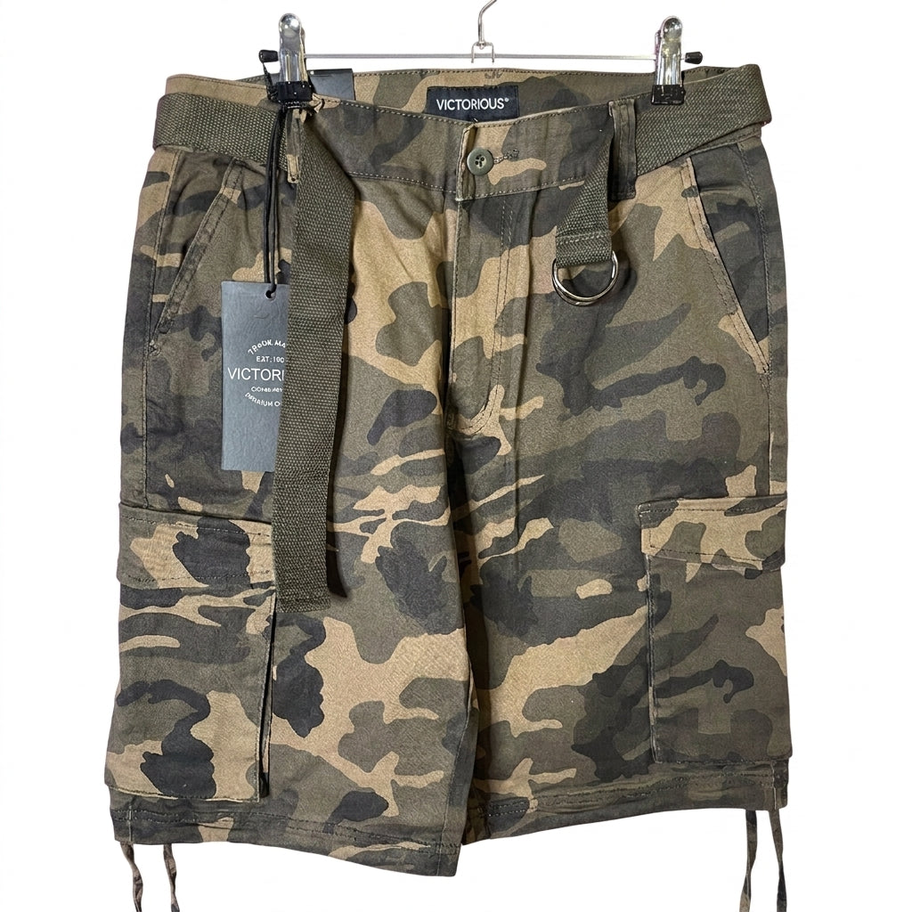 Camo Men Shorts – Tactical Streetwear Cargo Camouflage Shorts for Men