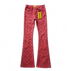 Red Diamond Guapi Jeans – Luxury Stacked Embellished Streetwear Denim