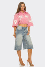 Crop Zip Detail Shirt Jacket