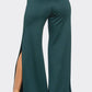 Slit Two White Stripes Flare Pants