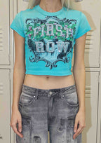 lost utopia frame baby tee