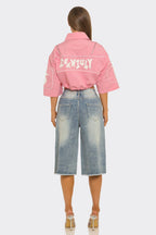 Crop Zip Detail Shirt Jacket