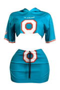NC2097A Varsity Crop Hoodie & Mini Skirt Set