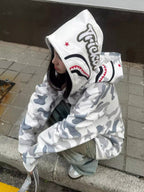 Camo Shark Hoodie for Men and Women trendy fashion hoodie