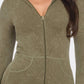 Washed Seamless Rib Zip Up Hoodie Jacket And Leggings Set